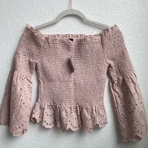 Smocked off the shoulder top! New with tags.